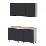 МК Аленушка 1,6м в.3 Магнолия Сталь,скоба черный,сонома