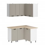 МК Аленушка Угловая Магнолия Керамика,скоба черный,сонома